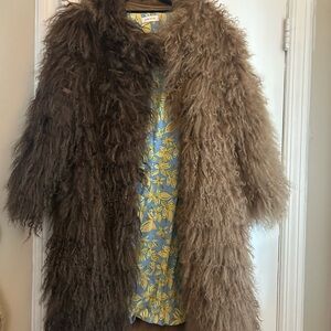 Saks Potts Two-Tone Brown Teddy Jacket